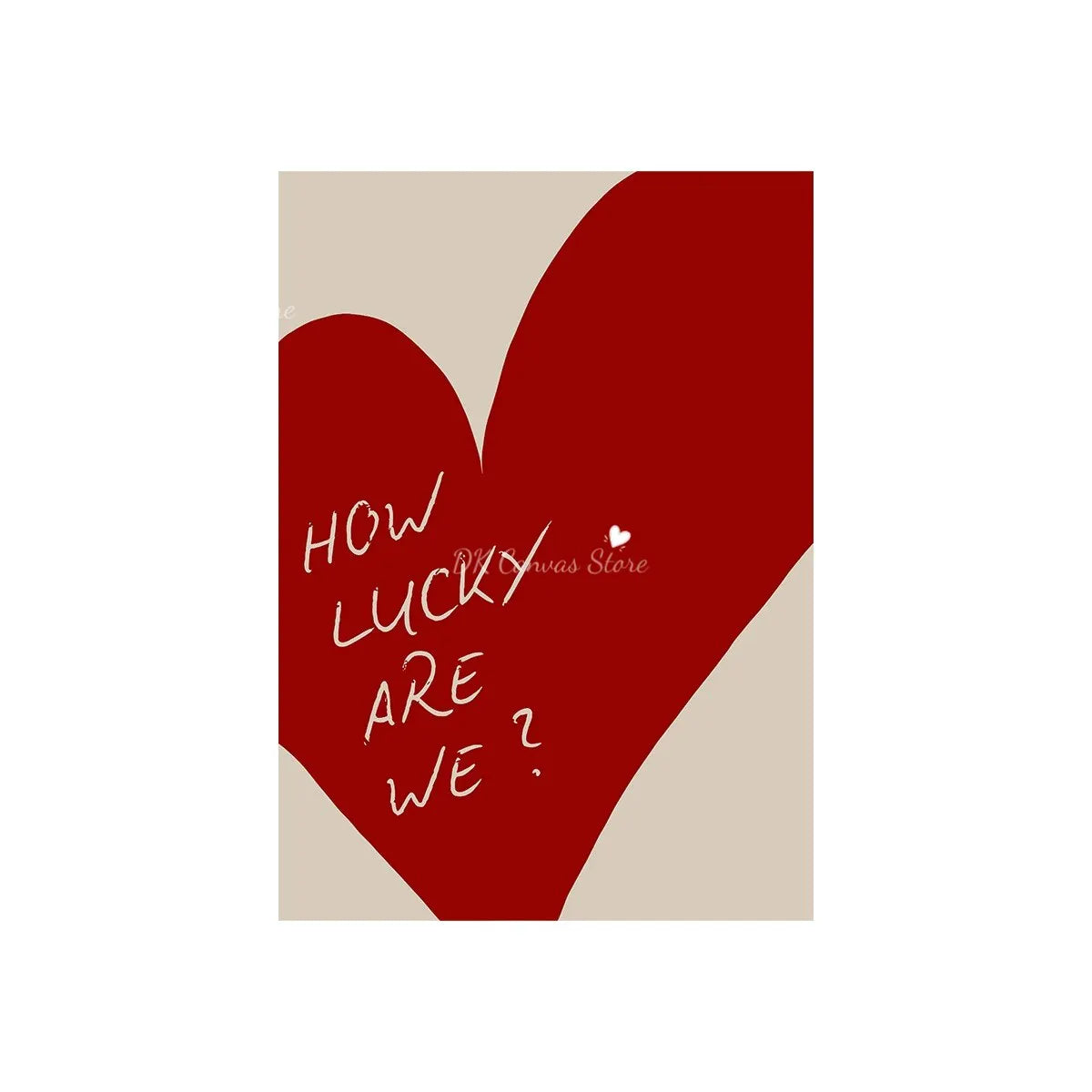 "How Lucky Are We" Quote Canvas Print Poster Modern Heart Stripe Art Prints Bedroom Living Room Wall Art Home Decor Poster Peaceful Pleasures Health and Wellness