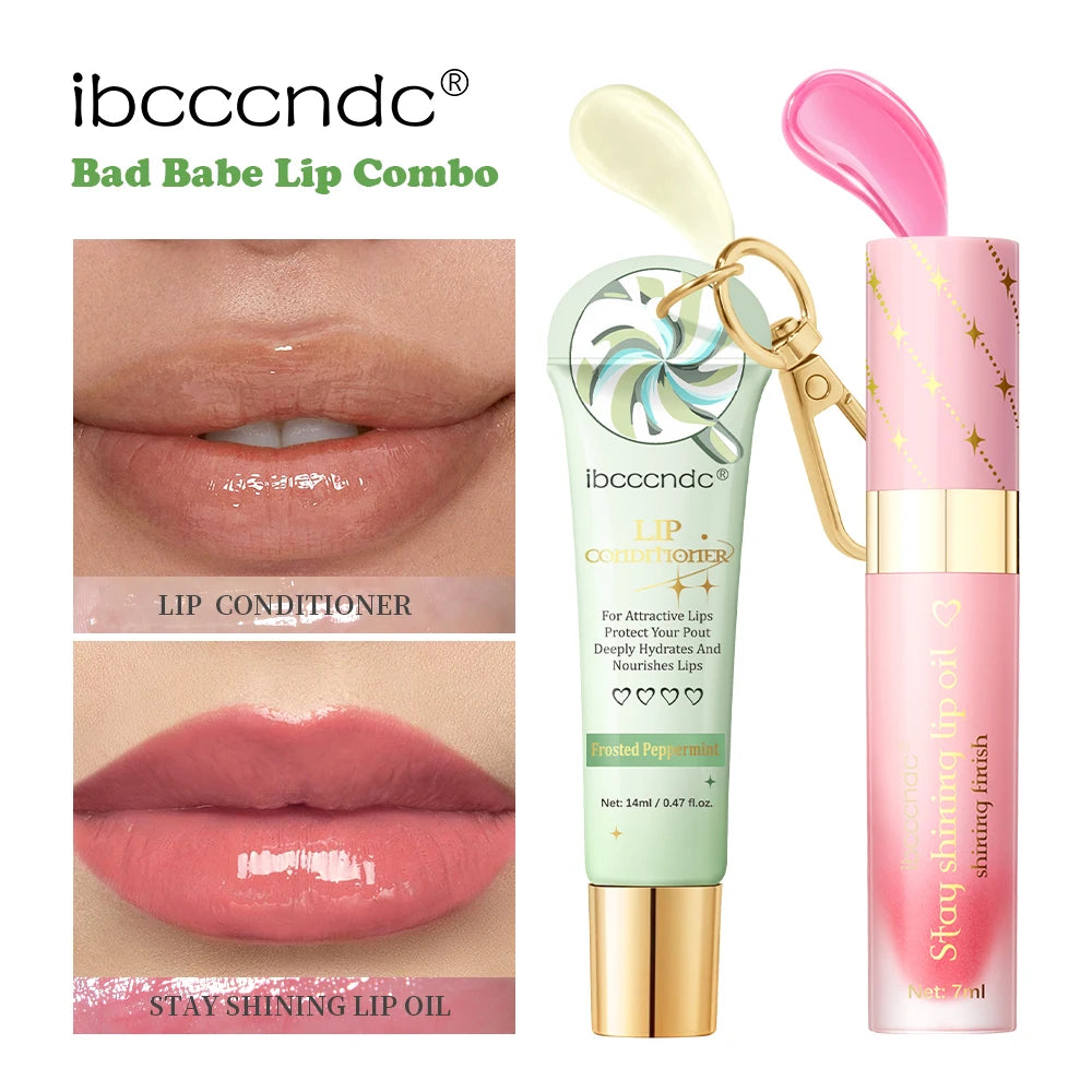 Lip Oil Lipstick Set Long Lasting Hydration Lightweight Texture Natural Lipgloss Lip Deeply Moisturizing Lip Makeup Cosmetics Peaceful Pleasures Health and Wellness Lipstick and lip oil
