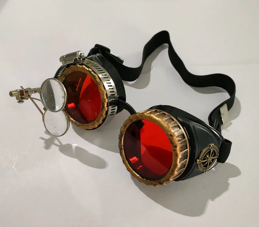 Steampunk Vintage Glasses Magnifying Glass Props Goggles Peaceful Pleasures Health and Wellness