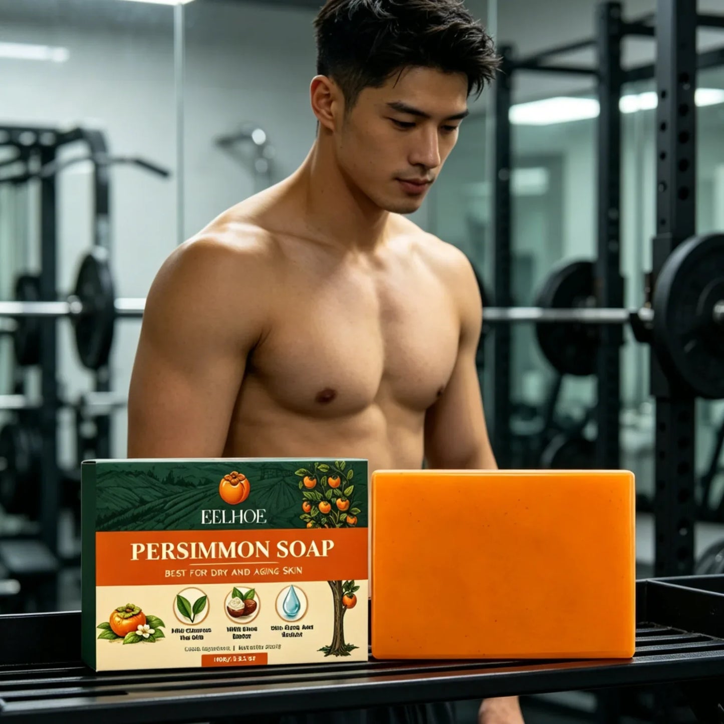 EELHOE Persimmon Soap Bar – Exfoliating, Deodorant & Moisturizing