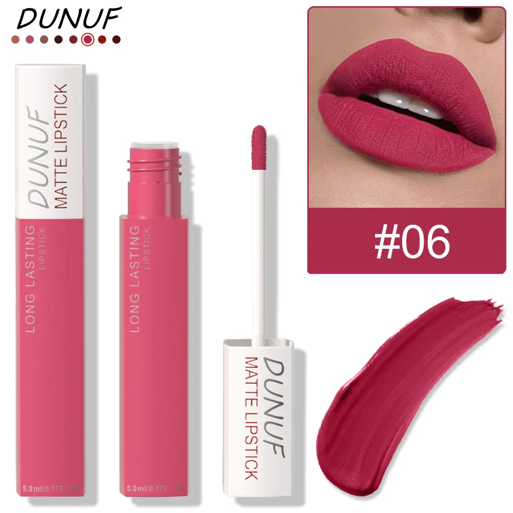 DUNUF Matte Lip Gloss – Waterproof, Long-Lasting, Non-Stick