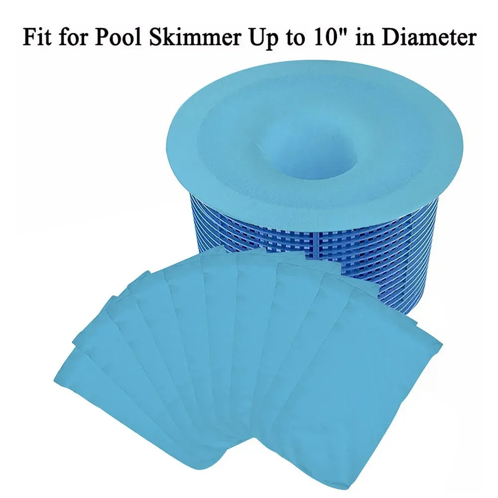 Nylon Pool Skimmer Filter Socks – White/Blue, 5 to 100 Pack Peaceful Pleasures Health and Wellness