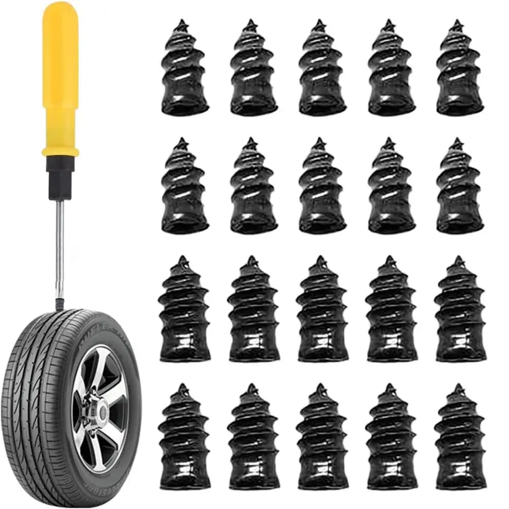 Tire Repair Nails 20 S+20 L with Screwdriver, Rubber Puncture Repair Plugs for Car Motorcycle Truck Bus Agricultural Tires Peaceful Pleasures Health and Wellness