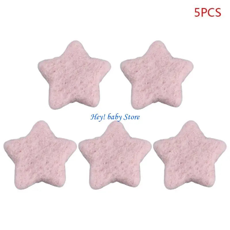 Wool Felt Star Beads Baby Photo Props – 5 Pack, 10 Colors