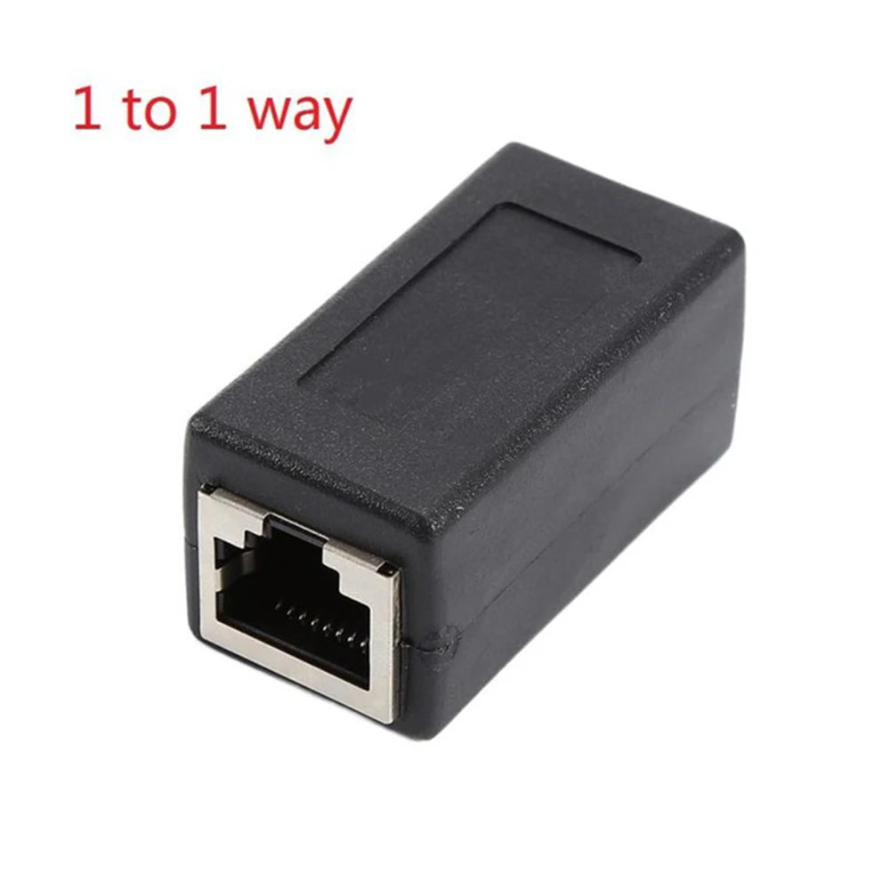 Ethernet Cable Extender Female 1 To 2 Ways Coupler Network Connector RJ45 Splitter Adapters Peaceful Pleasures Health and Wellness 1 to1way