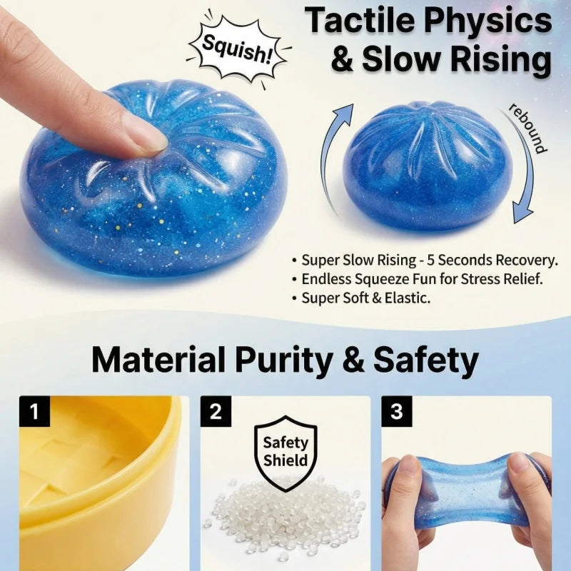 Colorful Bun Squishy Toy – Slow Rising Soft Fidget Squeeze Toy