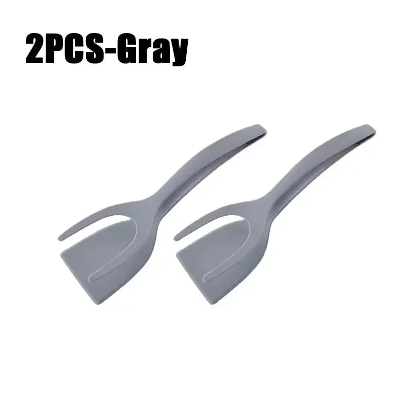 2-in-1 Silicone Spatula Tongs – Egg, Pancake & Steak Turner
