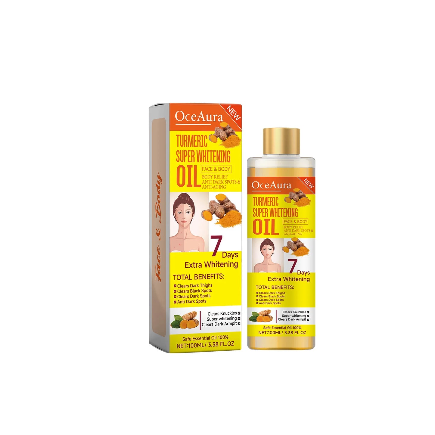 OceAura Skin Brightening Body Oil 100ml – Papaya & Turmeric