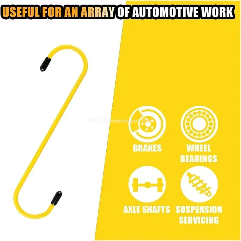 S-Shaped Brake Caliper Hanger Hooks with Rubber Tips - Universal Auto Tool for Brake Pad Replacement & Maintenance Peaceful Pleasures Health and Wellness