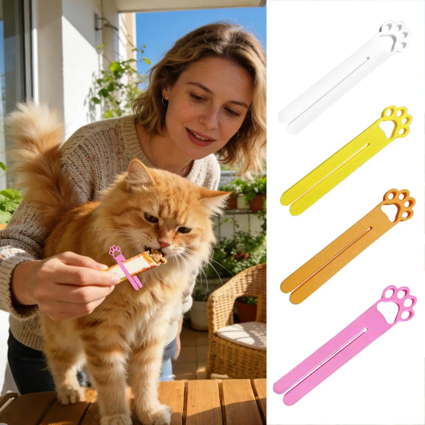 Cat Head Wet Treat Squeezer – Portable Food Pouch Dispenser