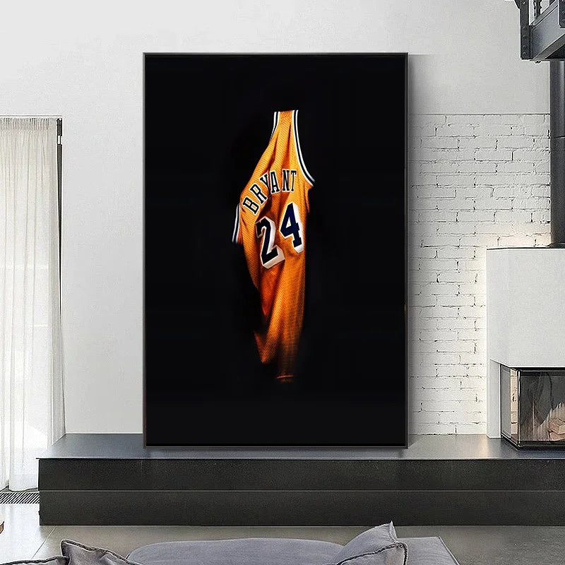 Basketball No. 24 Jersey Canvas Wall Art | Boys Room Decor
