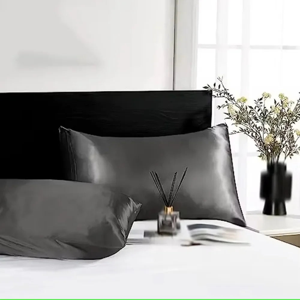 Silk Pillowcase Set of 2, Soft Breathable Mulberry Silk Pillow Cover for Hair and Skin, Luxury Zippered Pillow Case for Peaceful Pleasures Health and Wellness