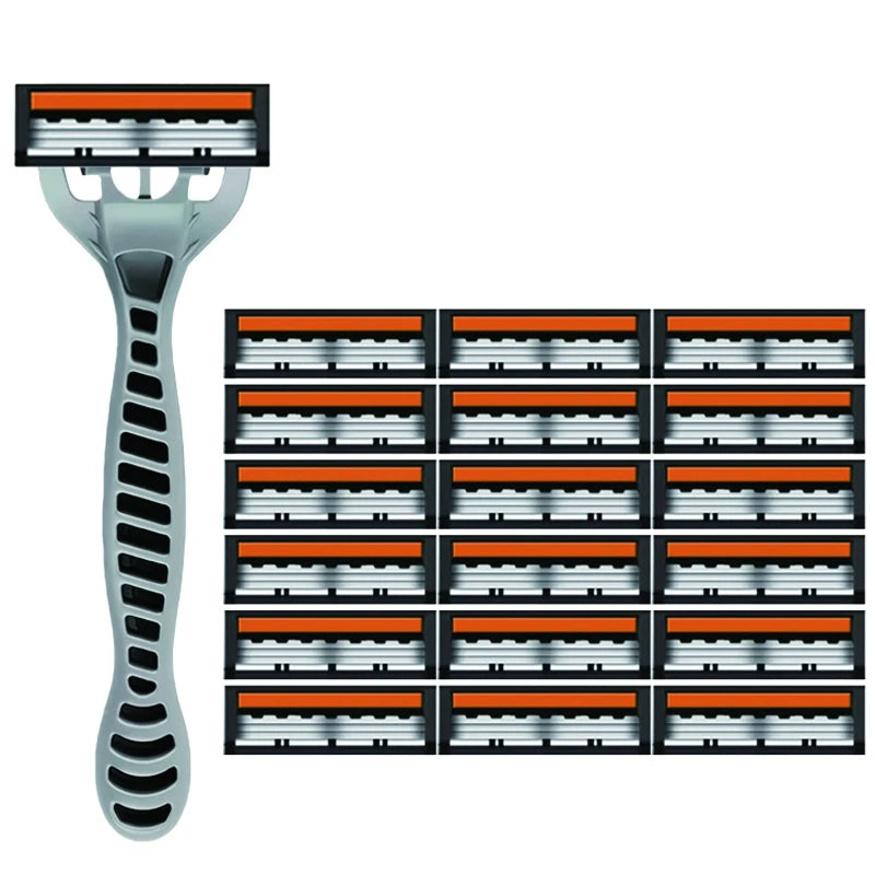 Men's 3-Blade Stainless Steel Manual Razor | Home & Travel