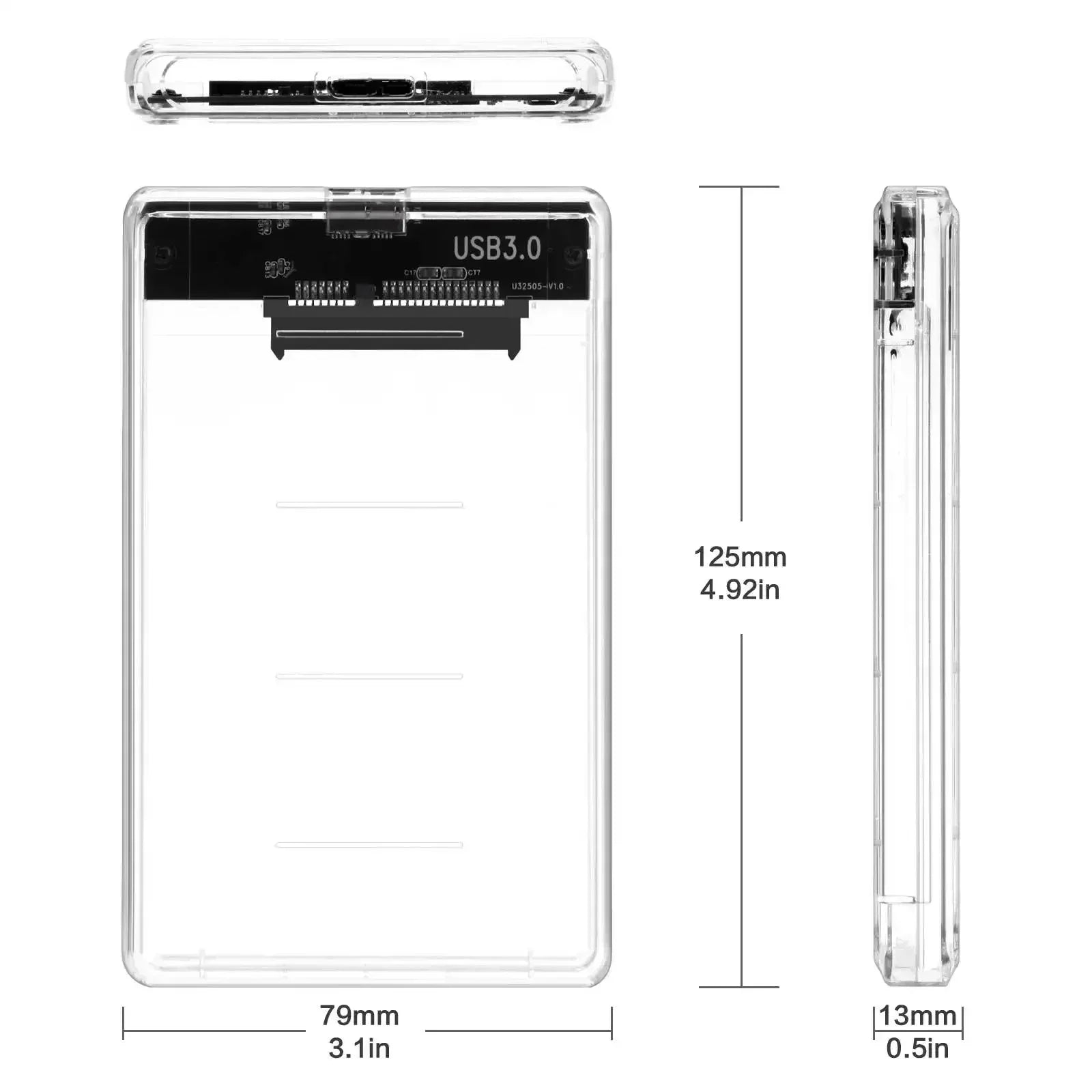 USB 3.0 HDD Enclosure 2.5 inch SATA SSD Hard Drive Case with 5Gbps Transfer Speed Mobile External Housing Harddisk Boxs Cable Peaceful Pleasures Health and Wellness