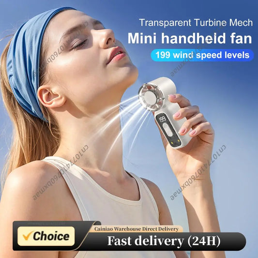 Personal Fan 199 Speed Rechargeable Small Pocket Fans with Flashlight Cooling Fan Travel Essentials Gifts for Women Men Peaceful Pleasures Health and Wellness