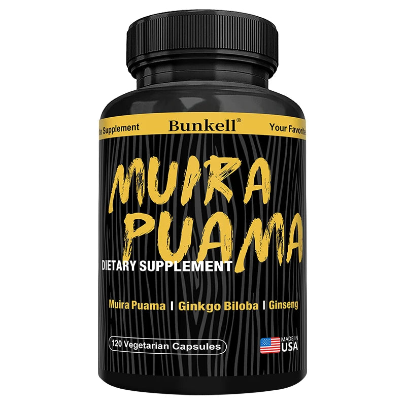 Muira Puama Extract 250mg Capsules with Ginkgo, Ginseng & Ashwagandha - Men’s Health, Energy Balance, Stamina Support, Non-GMO Peaceful Pleasures Health and Wellness 120 count-1 bottle