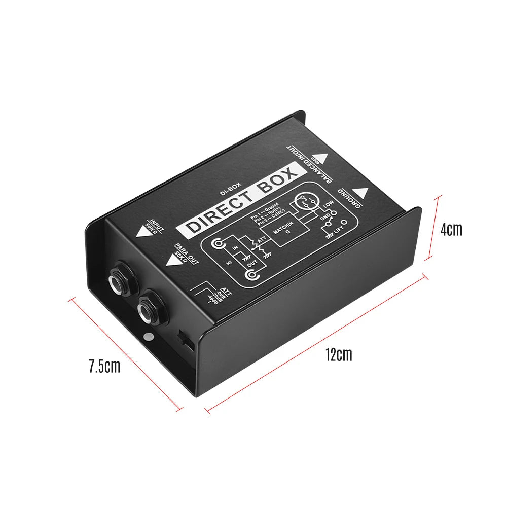 Professional Single Channel Passive DI-Box Direct Injection Audio Box