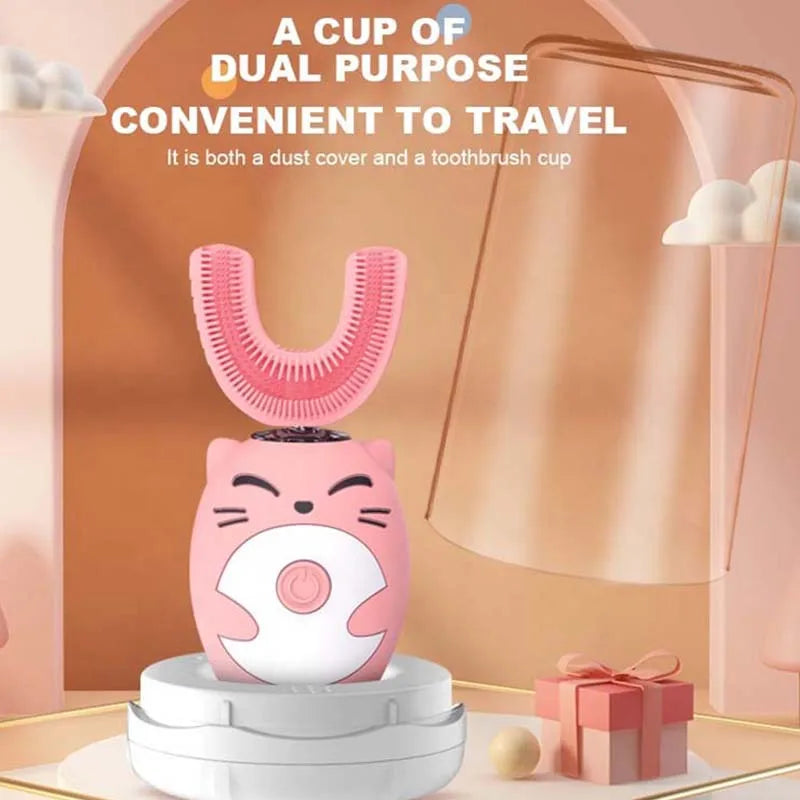 Electric Toothbrush Head for Kids U-shaped 360 Degrees Silicone Tooth Brush Replaceable Head Brush Head Accessories Peaceful Pleasures Health and Wellness