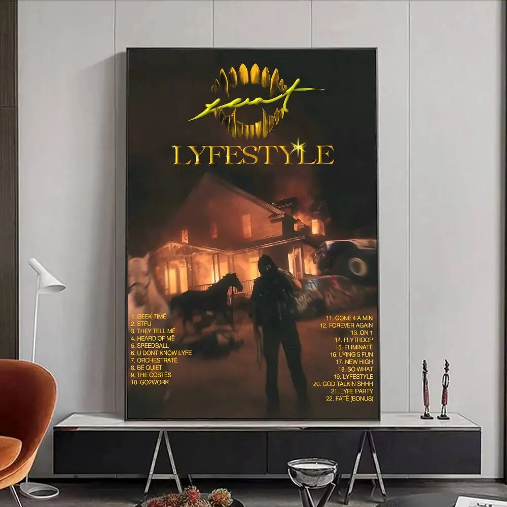 HOT Y-Yeat New Album Poster HD art poster for home living room bar office decoration sticky waterproof Peaceful Pleasures Health and Wellness z4 15X20cmNoframe