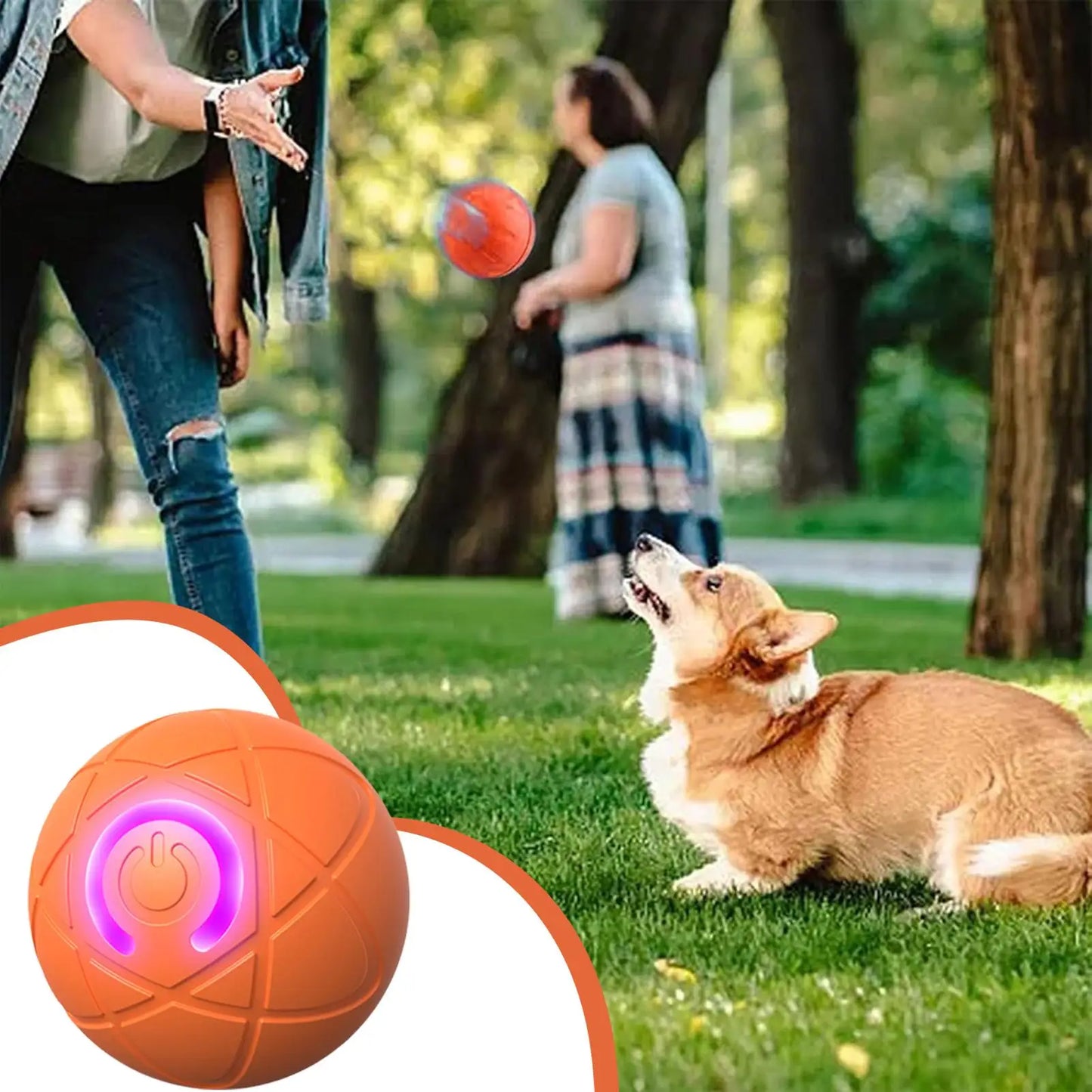 Interactive Rolling Ball Dog Toy – LED Light & USB Rechargeable