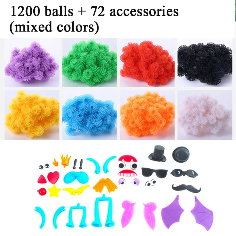 Sticky Thorn Ball Building Blocks Connect Toys Kids Toddlers 3D Model