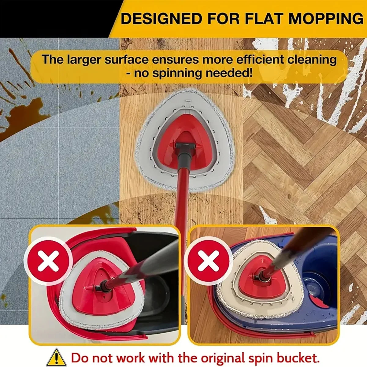 4/5pcs Rotating Mop Replacement Pads + 1 Plastic Triangle Pad, Fits O-Cedar Easywring 1 Tank & Rinseclean 2 Tank System Peaceful Pleasures Health and Wellness