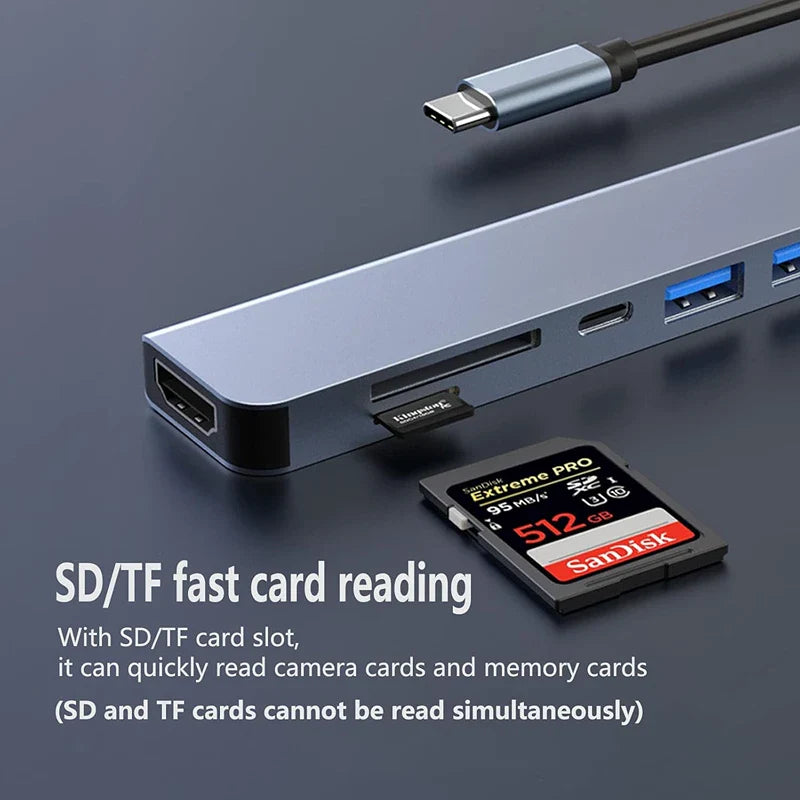 USB-C Docking Station – 4K HDMI, USB 3.0, SD/TF & PD Charging