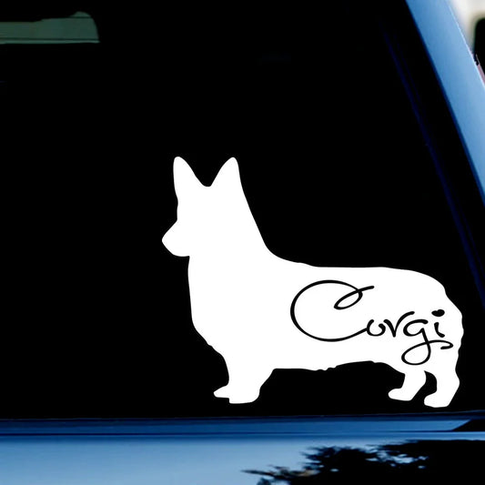 16cm Wide Corgi Dog Love Pet Welsh Pembroke Dogs Funny Vinyl Decal Sticker Car Stickers Window Peaceful Pleasures Health and Wellness YELLOW