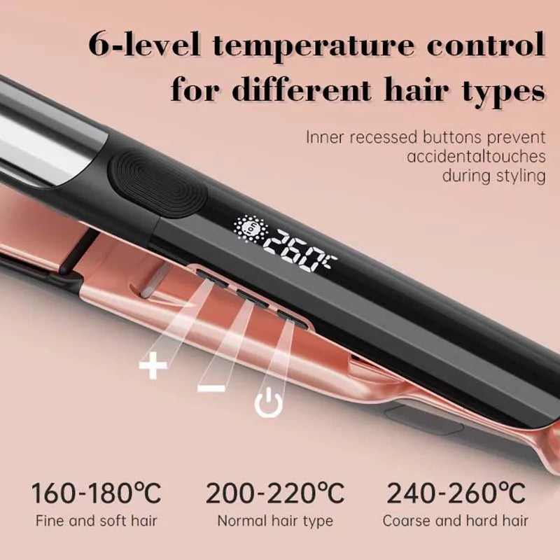 Hair Straightener and Curler 2 in 1 Flat Iron for Vibrating Electric Ceramic Hair Straightener Curler Peaceful Pleasures Health and Wellness