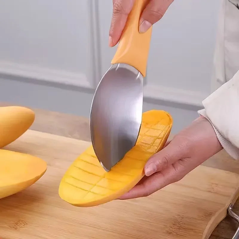 Multifunctional Mango Spoon Mango Knife Cutting Granule Tool Peeler Peeler Mango Avocado Scoop Kitchen Fruit Tool Peaceful Pleasures Health and Wellness