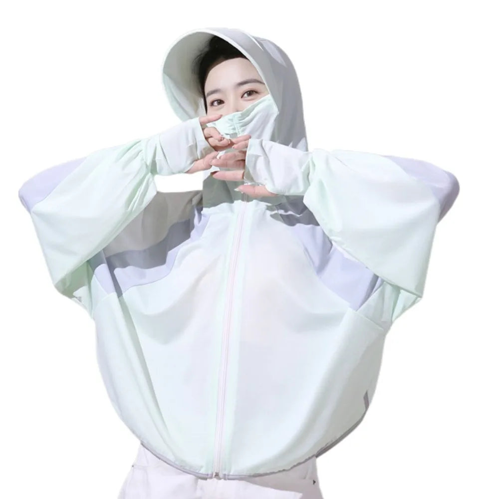 Sunscreen Clothing for Outdoor Sports - Long-sleeved Jacket Peaceful Pleasures Health and Wellness Green
