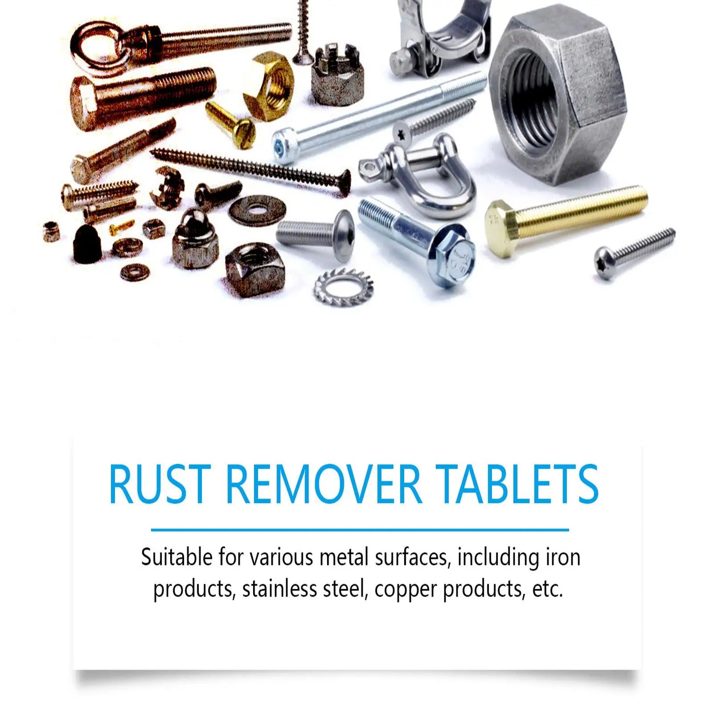 Rust Remover Effervescent Tablets | Metal Cleaner 12 Pack