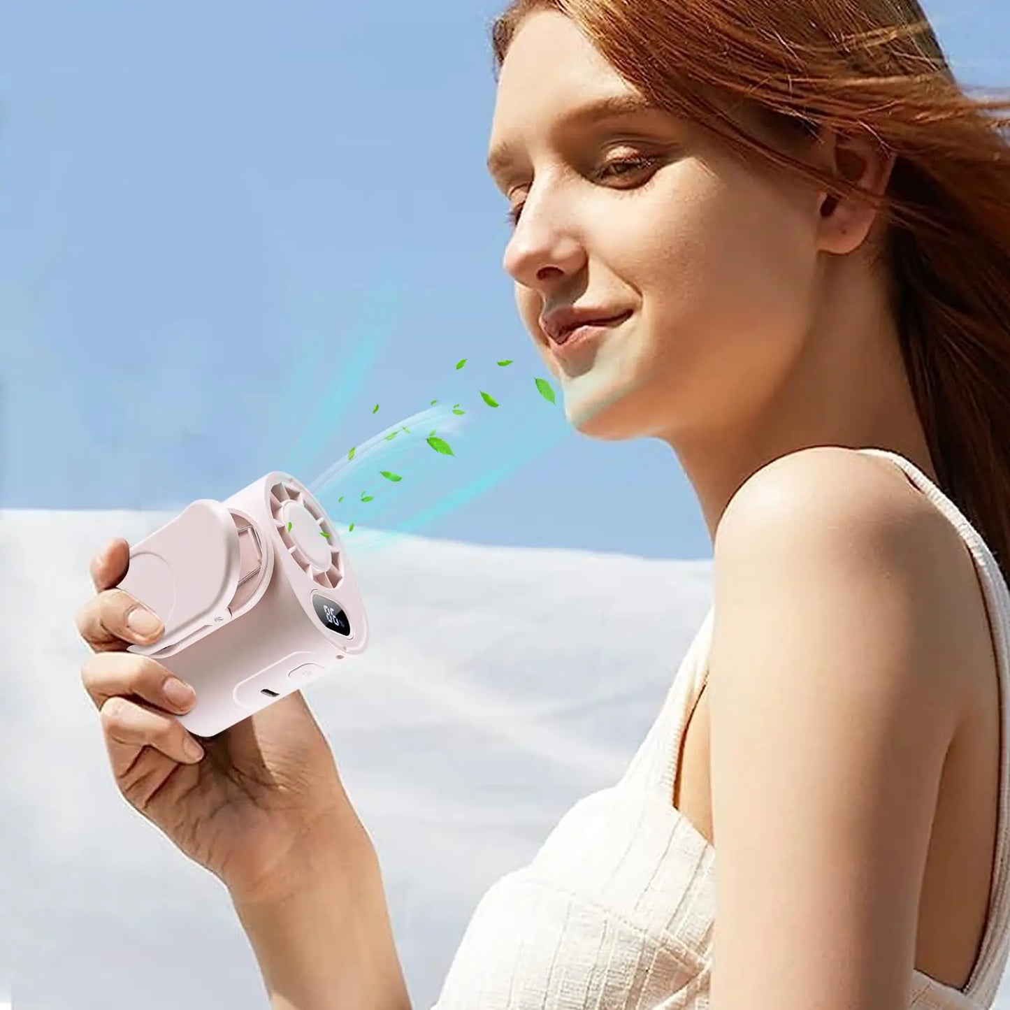 Clip On Fan 5 Speeds 360 Degree Rotatable USB Cooling Device Personal Neck Fan Clip On For Camping Outdoor Beach Festival Sports Peaceful Pleasures Health and Wellness