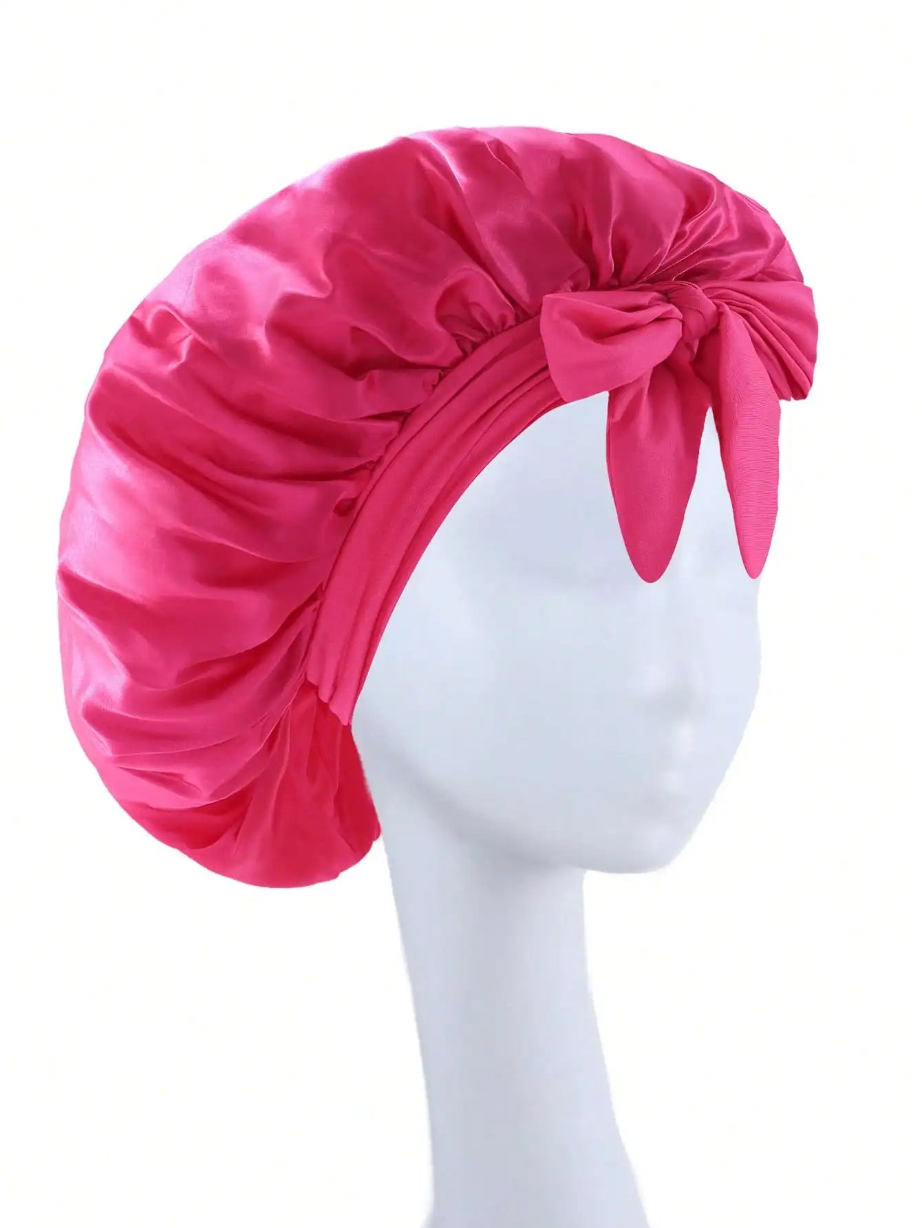Adjustable Satin Sleep Bonnet with Tie Band – Women & Men