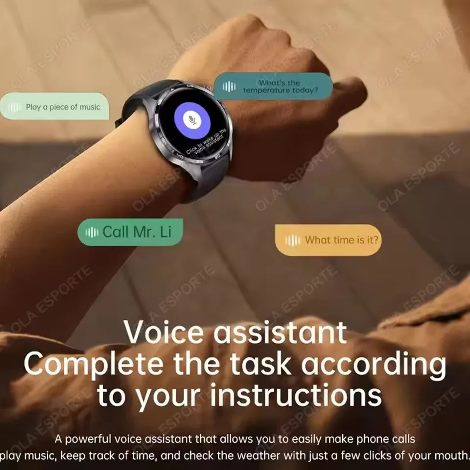 2026 New For Android ios Smart Watch Men HD AMOLED Screen GPS Motion trajectory Heart Rate Bluetooth Calls SmartWatch Waterproof Peaceful Pleasures Health and Wellness
