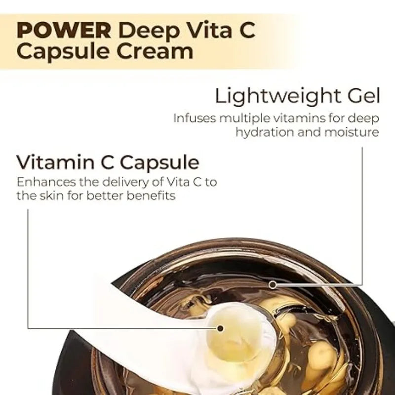 Deep Vita C Capsule Cream Collagen Face Moisturizer Anti Aging Gel Firming Repairing Fade lines Hydrating Skin Care Products Peaceful Pleasures Health and Wellness