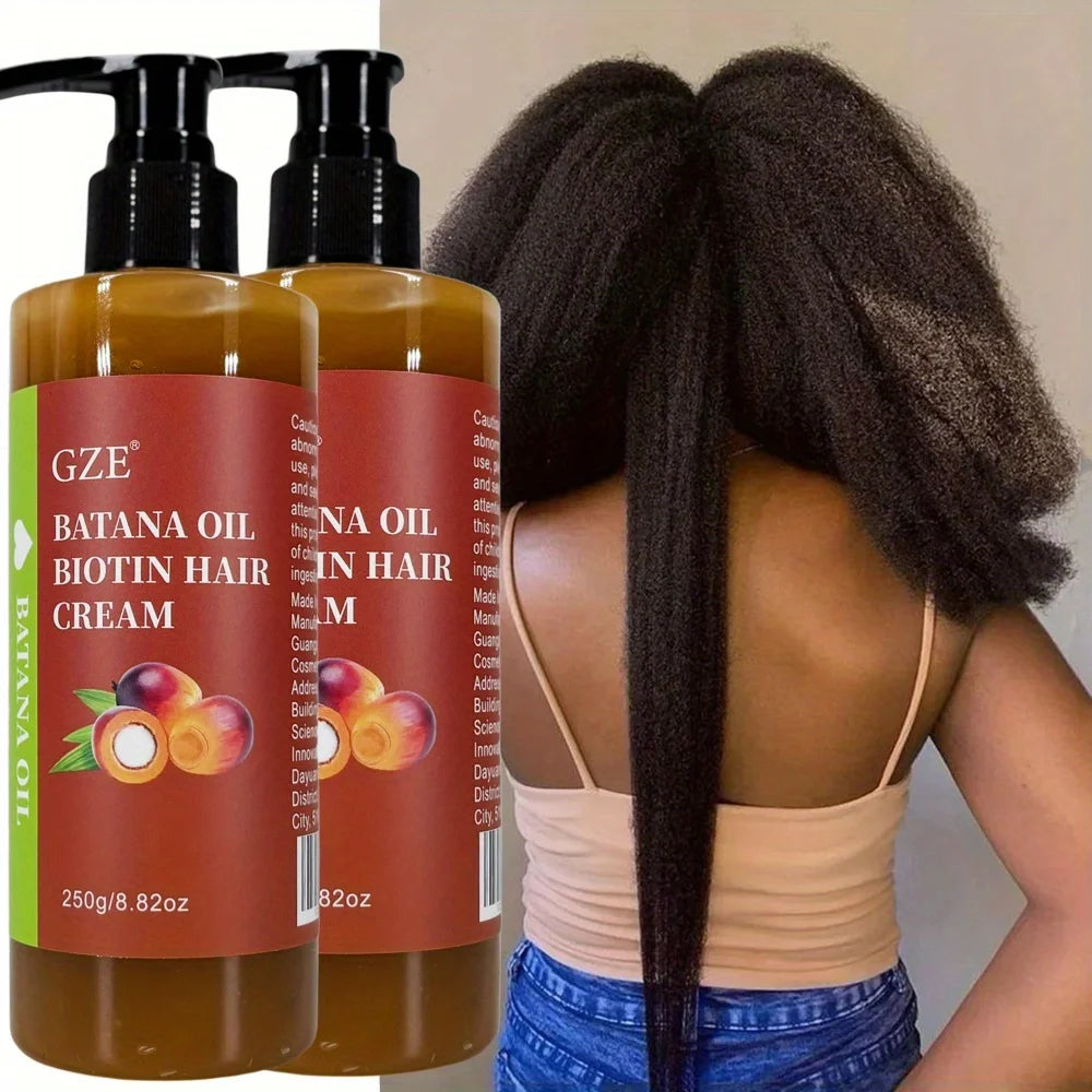 GZE Batana Oil Biotin Hair Cream Anti-Breakage 2 Pack 500g Hair Conditioning Cream Peaceful Pleasures Health and Wellness