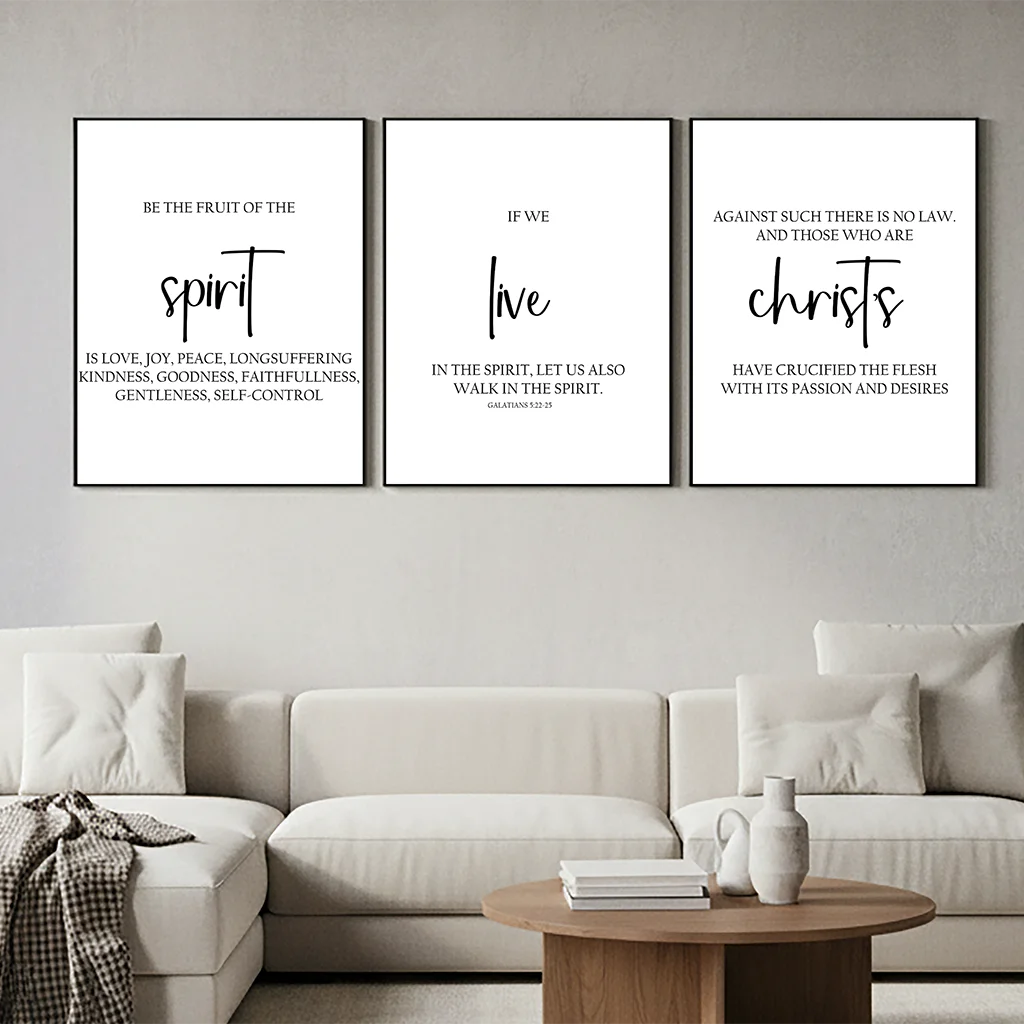 Christian Bible Verse Canvas Wall Art | Nordic Minimalist Print Canvas Wall Art Peaceful Pleasures Health and Wellness