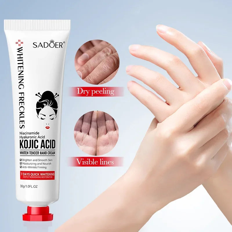SADOER Kojic Acid Hand Cream – Brightening, Moisturizing & Nourishing 30g Peaceful Pleasures Health and Wellness 1pcs