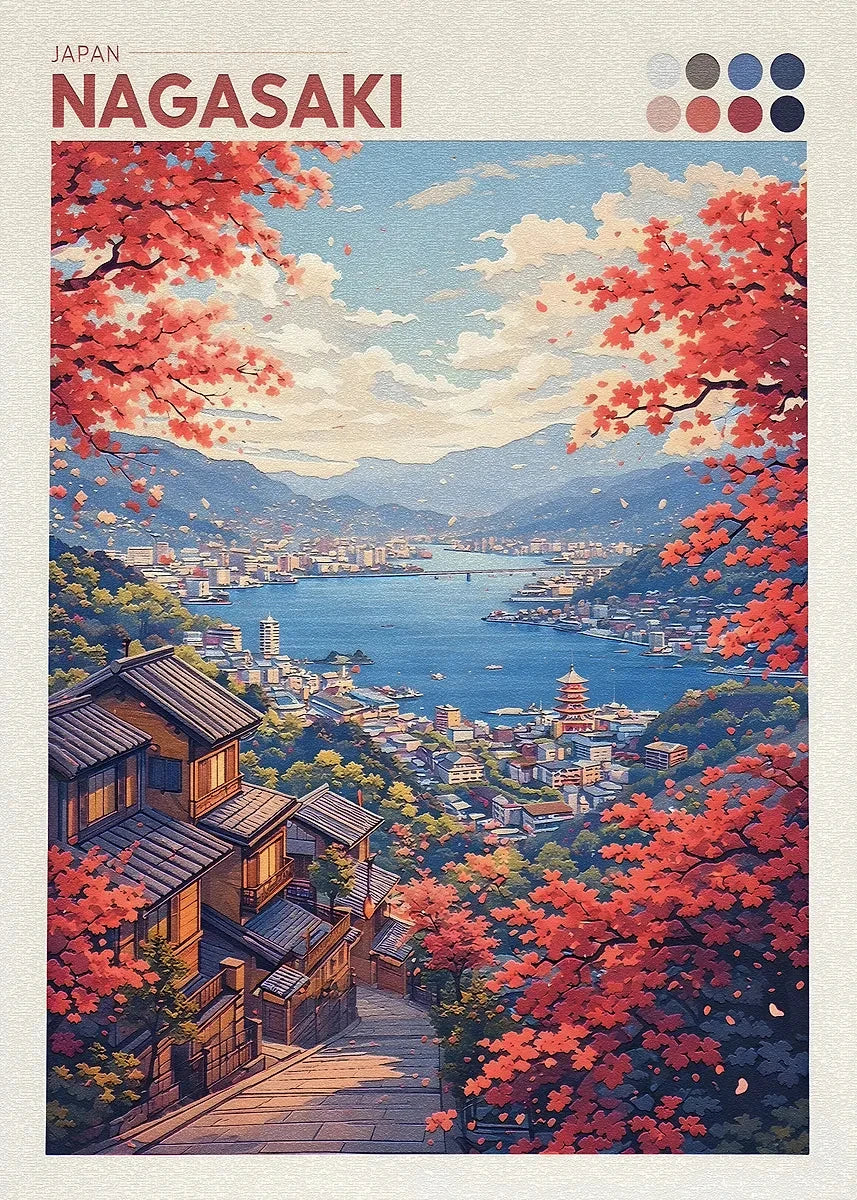 Japan Autumn Cityscape Canvas Print | Yokohama Wall Art Decor