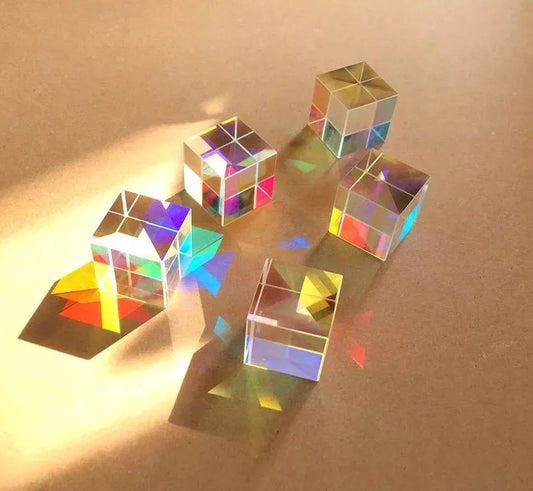 Dichroic X-Cube Crystal Prism – Trichroic Spectrum Splitter Optical Crystal Prism Peaceful Pleasures Health and Wellness 1PC