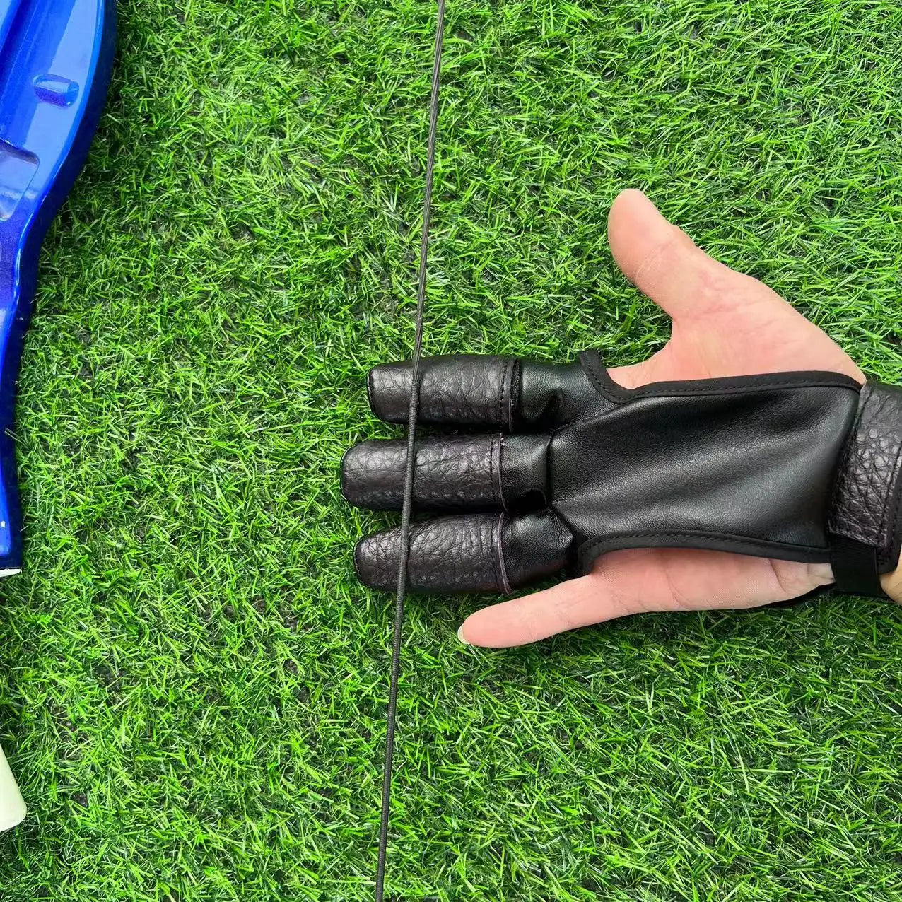 Archery Finger Guard Glove Cowhide PU 3 Fingers Gloves Outdoor