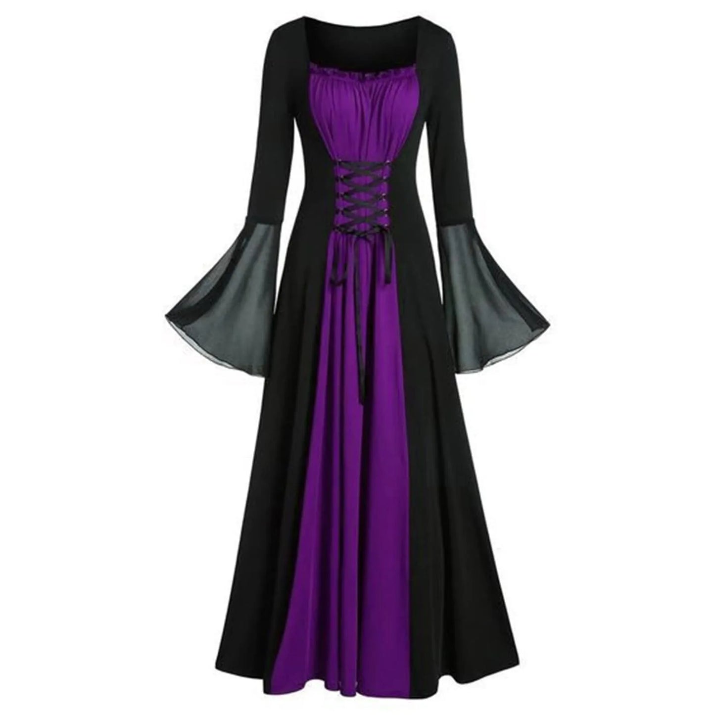 Plus Size Gothic Medieval Hooded Maxi Dress | Halloween Cosplay