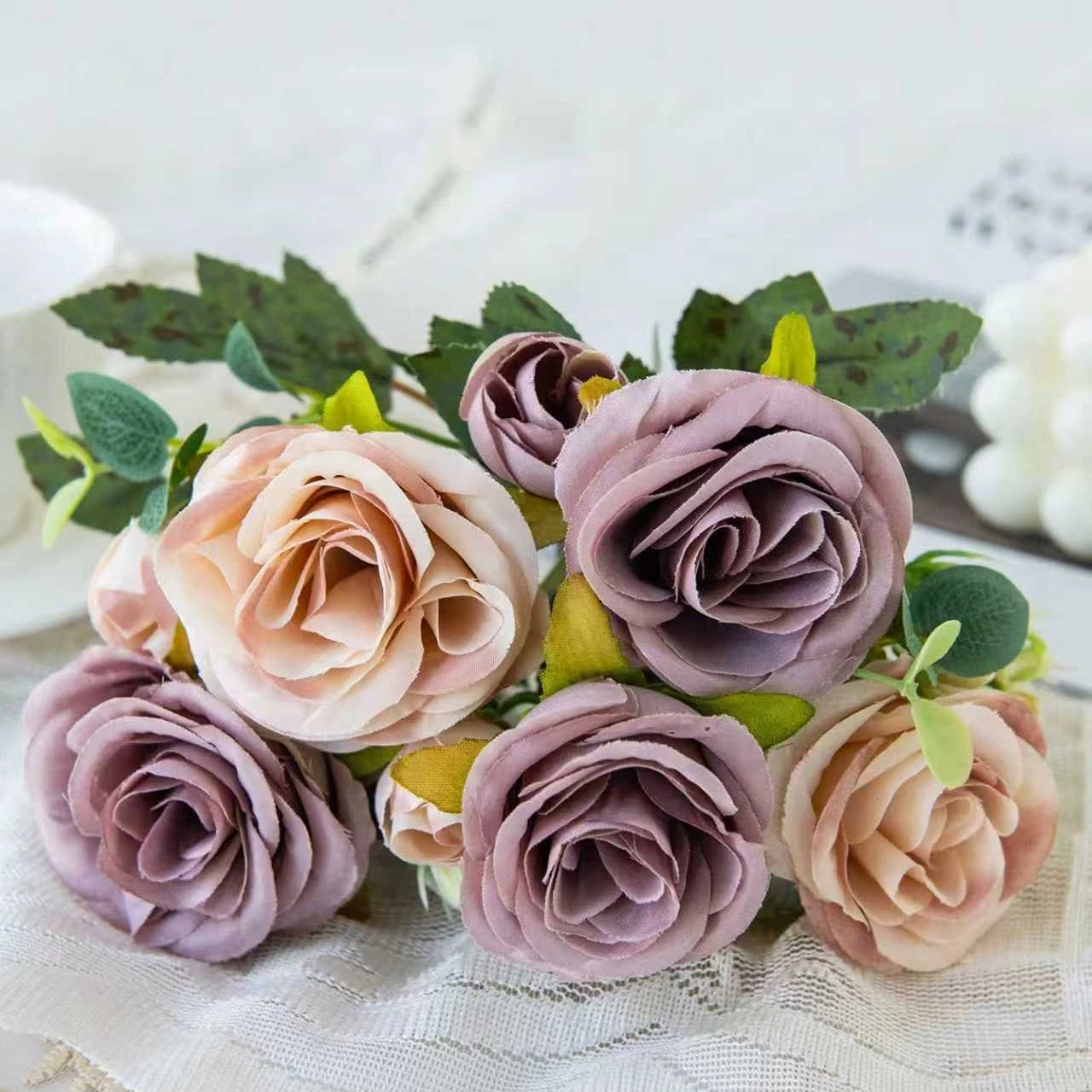 Silk Peony Artificial Flowers Bouquet for Wedding & Home Decor