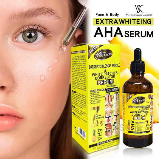100ml AHA Pineapple White Patches Dark Spots Corrector Serum Facial Essence Fade Fine Lines Repair Dull Serum Face Skin Car Peaceful Pleasures Health and Wellness
