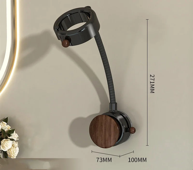 Wall-Mounted Hair Dryer Holder | 360° Rotatable, No-Drill Rack