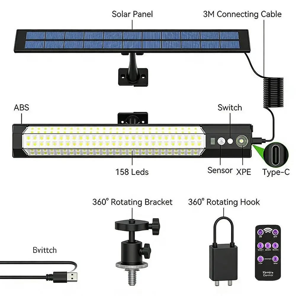 Solar Wall Lights Outdoor 3 Modes Solar Waterproof Smart Sensor Lamp With Remote Adjustable Wall Pendant Light For Landscape Peaceful Pleasures Health and Wellness China Mainland 1pcs