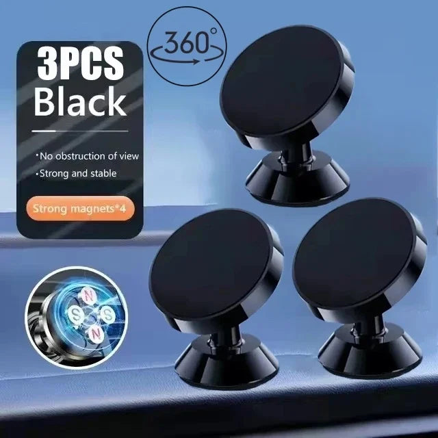 Magnetic Car Phone Holder Mobile Cell Phone Holder Stand Magnet Mount Bracket In Car For iPhone 13 12 Samsung Redmi Xiaomi Peaceful Pleasures Health and Wellness 3PCS Black