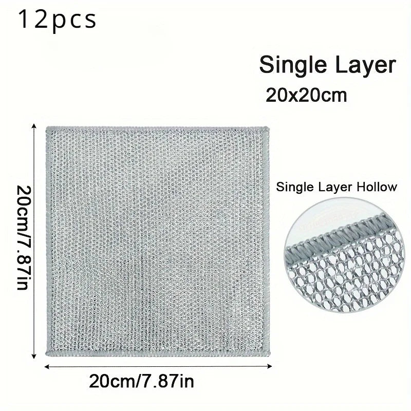 Magic Wire Cleaning Cloth | Metal Mesh Dish Scrubber 1-12pk