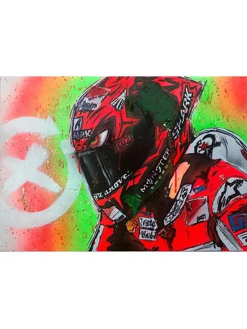 Valentino Rossi Watercolor Motorcycle Racer HD Canvas Print, Motorbike Racing Wall Art Poster for Home Decor Peaceful Pleasures Health and Wellness 7 20x30cm Unframed